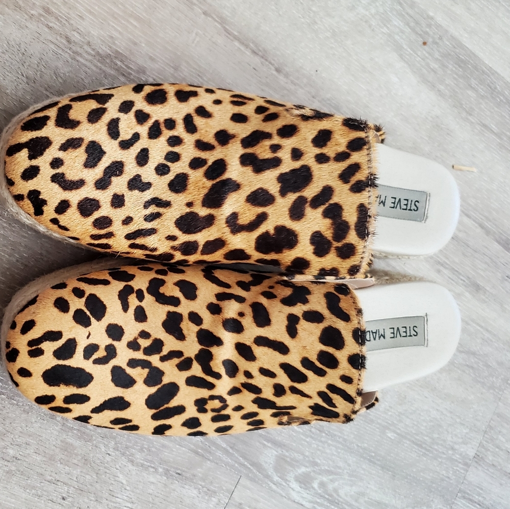 Steve Madden leopard print platform loafers size 7
